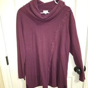 Avenue Purple Cowl Neck Sweater